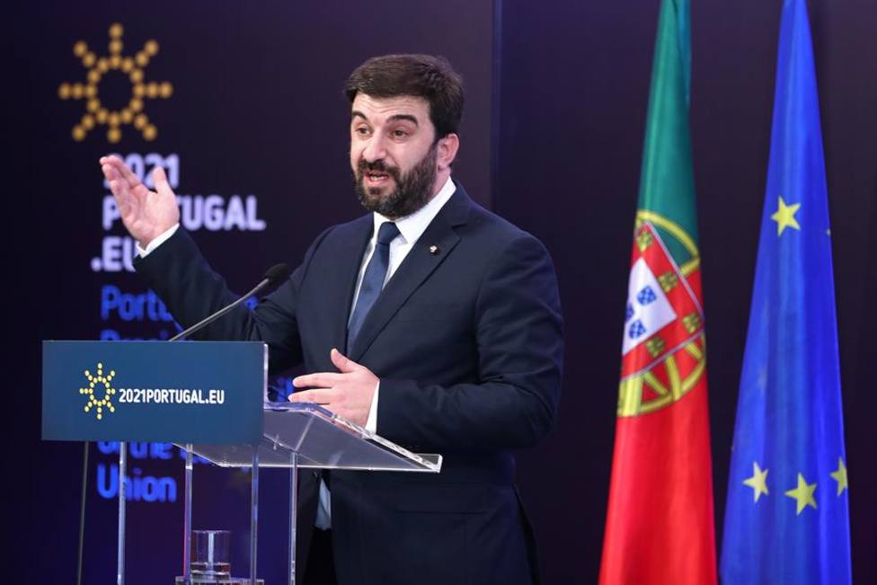 Tiago Brandao, ministro de Educación de Portugal tras la reunión de los ministros de la UE