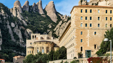 Santa Maria de Montserrat Abbey, Monistrol de Montserrat, Catalonia, Spain.