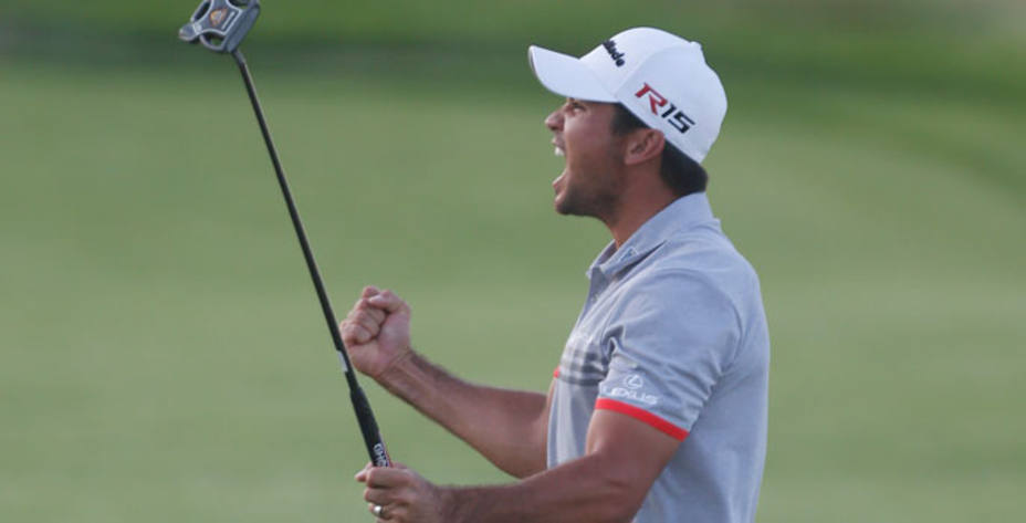 Jason Day celebra uno de sus golpes en la tercera ronda de la PGA. Reuters.