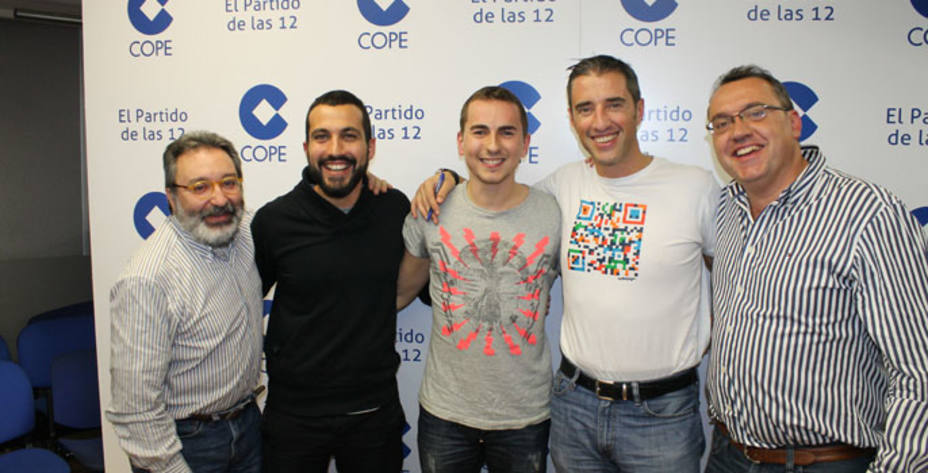Emilio Pérez de Rozas, Borja González, Jorge Lorenzo, Joseba Larrañaga y Carlos Miquel, en El Partido de las 12