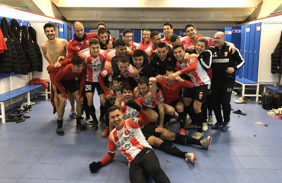 El UD Logroñés celebra un triunfo en Copa