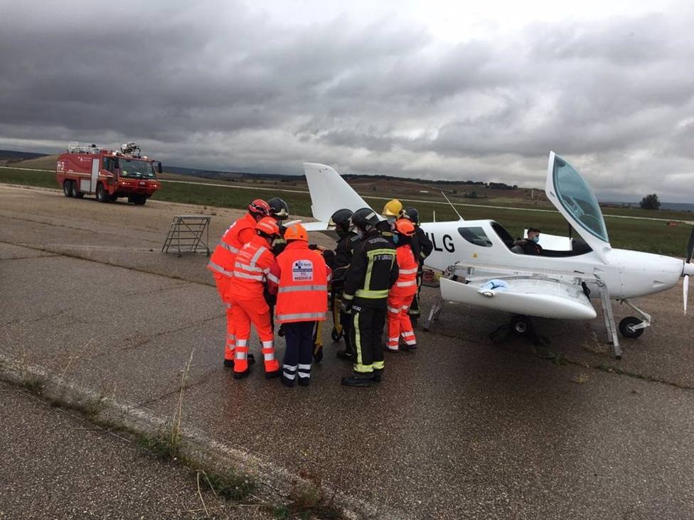 Simulacro de accidente aÃ©reo en Burgos con implicaciÃ³n de dos aeronaves ocupadas por cuatro personas
