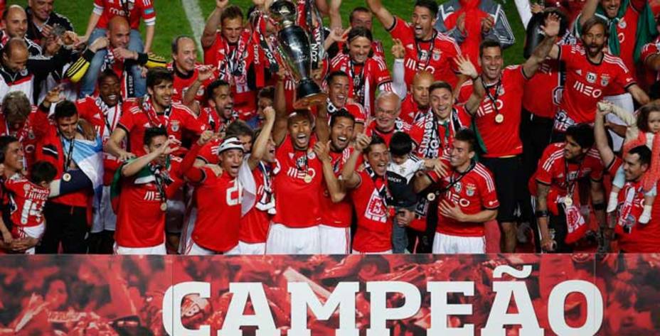 El Benfica celebra su título liguero. (Reuters)