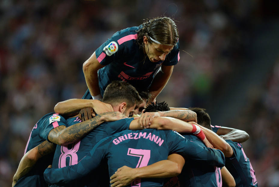El Atlético de Madrid celebra el gol de Correa (Reuters)