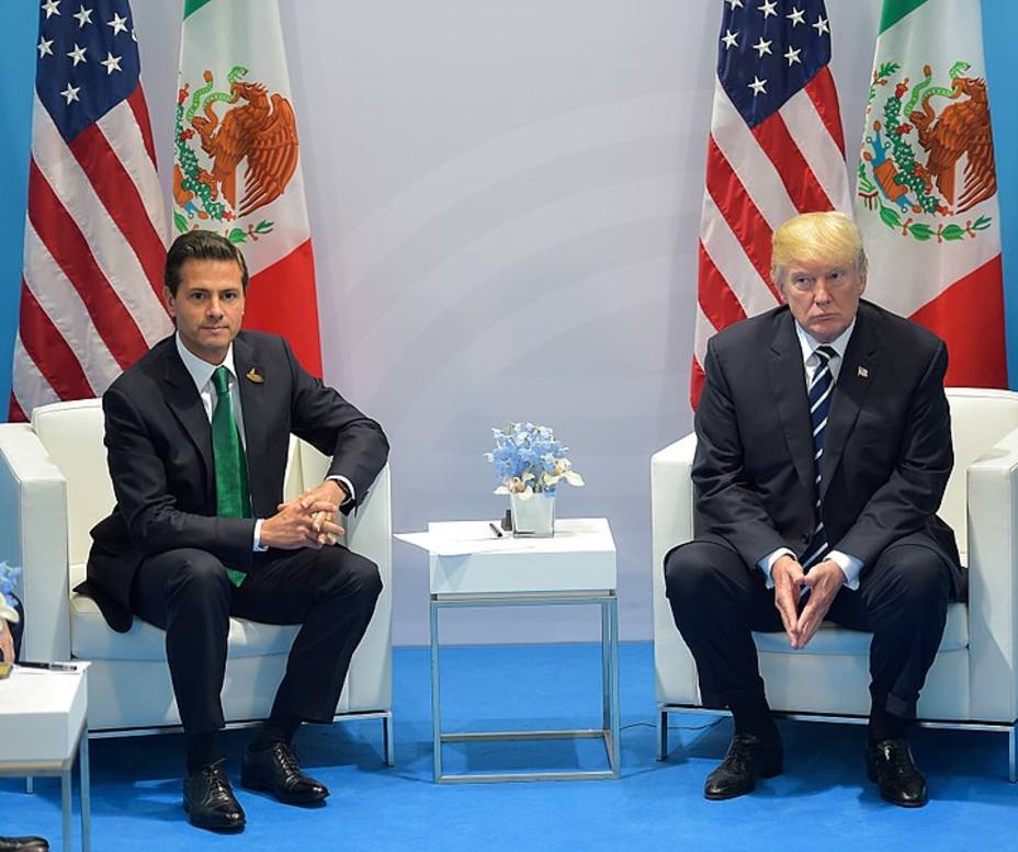 Donald Trump junto al Presidente de México, Enrique Peña Nieto