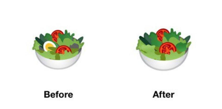 Google elimina el huevo del emoji de la ensalada por las críticas de los veganos