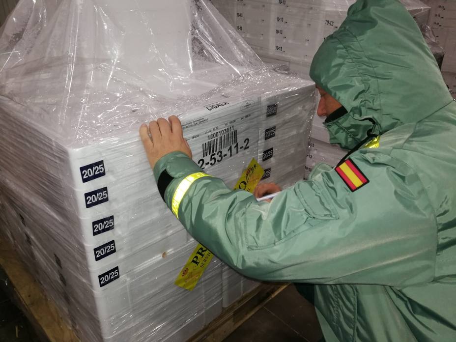 La Guardia Civil interviene 150 toneladas de cigalas en La Coruña