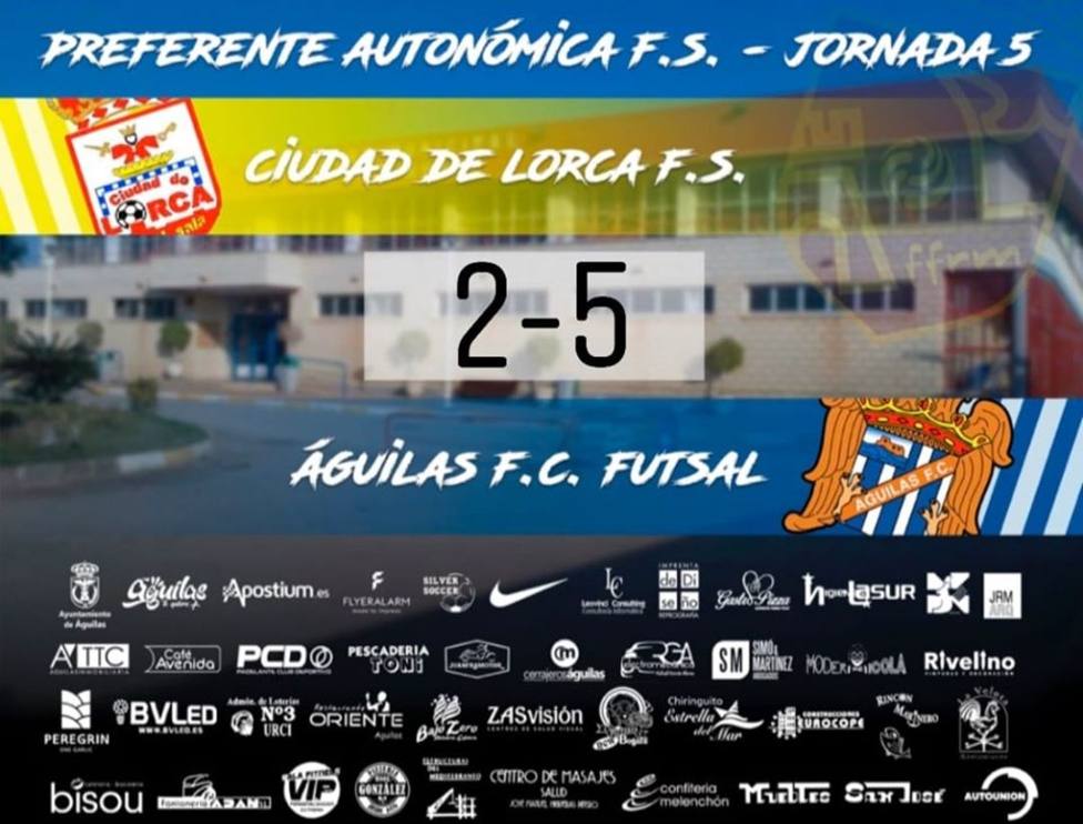 Águilas FS se impone 2-5 ante Ciudad de Lorca y se anfianza como líder