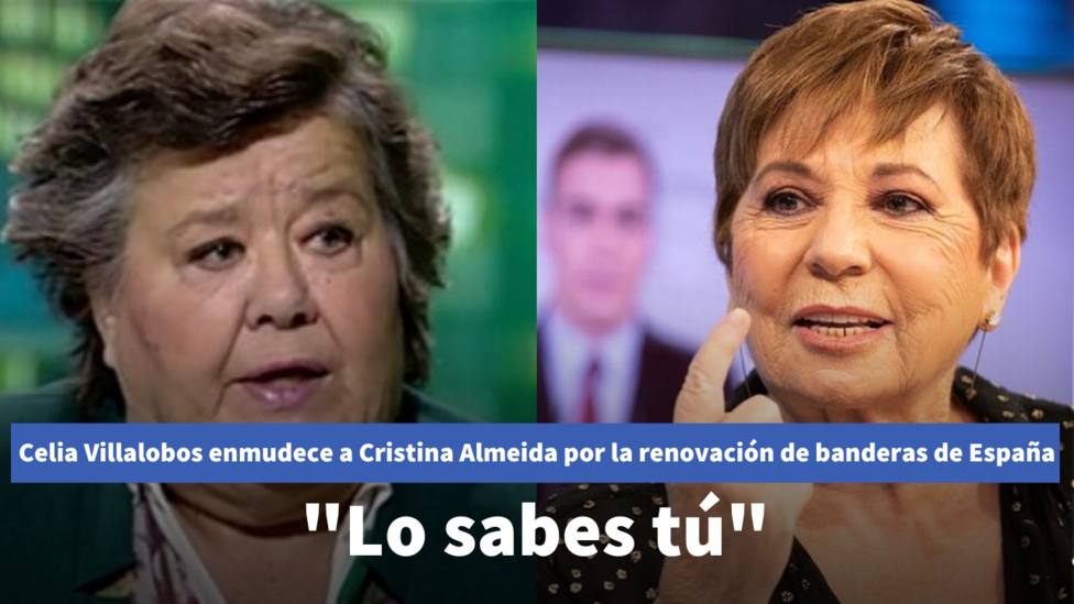 Celia Villalobos enmudece a Cristina Almeida por la renovación de banderas de España: Lo sabes tú