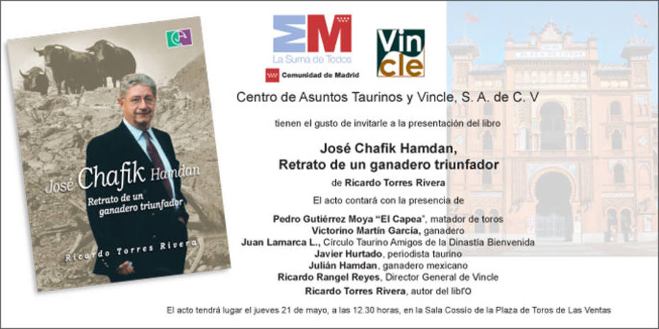 Este jueves, la figura de José Chafick será recordada en Las Ventas con la obra de Ricardo Torres