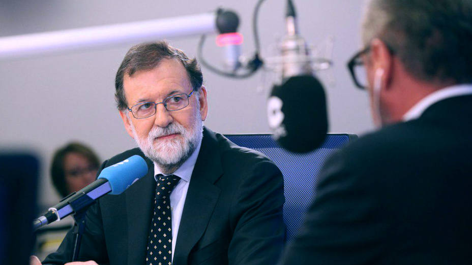 Mariano Rajoy durante la entrevista con Carlos Herrera