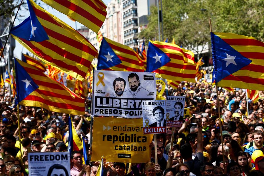 Manifestación en Barcelona por los presos políticos