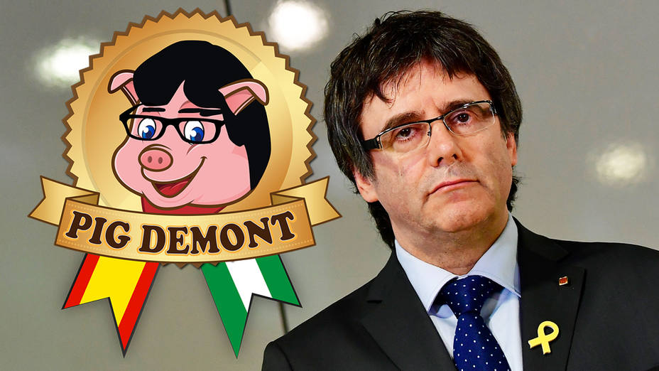 Puigdemont impugna la marca Pig Demont por “ofensa y vejación”