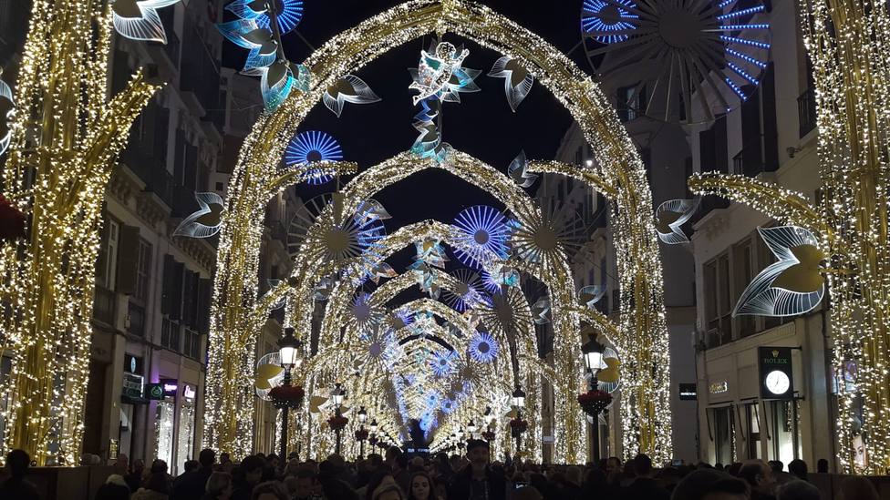Espectacular iluminación navideña en Málaga