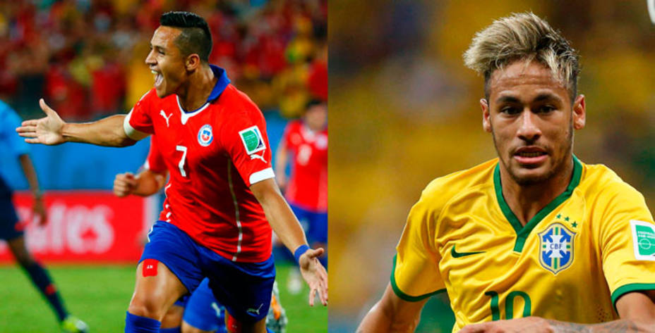 Alexis Sánchez y Neymar, protagonistas de Chile y Brasil en el torneo