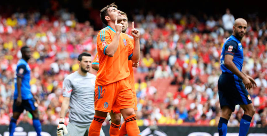 Paco Alcácer celebra su gol al Mónaco. Reuters.