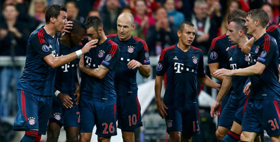 El Bayern celebra uno de los cinco goles ante el Vitoria (Reuters)