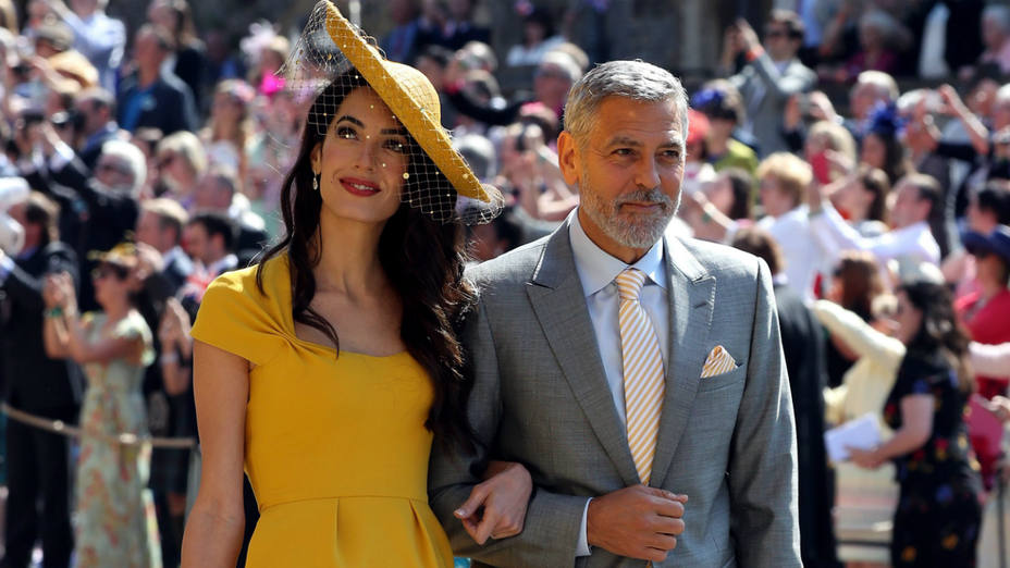 George Clooney y su mujer, Alma, en la boda del príncipe Harry y Meghan Markle