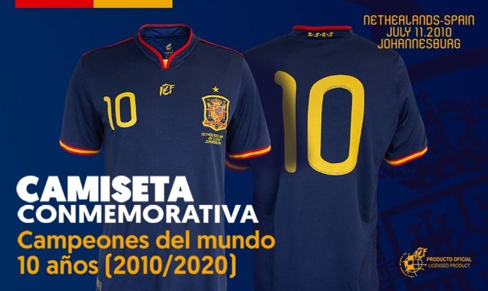 La RFEF pone a la venta la camiseta conmemorativa de la final del Mundial de 2010