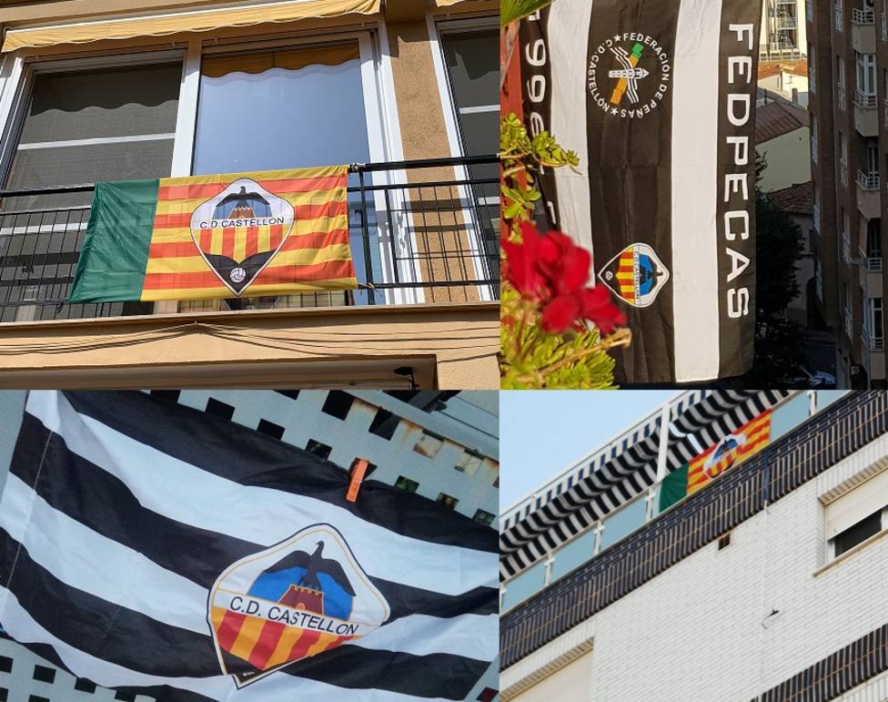 Castellón se ha engalanado con banderas del CD Castellón