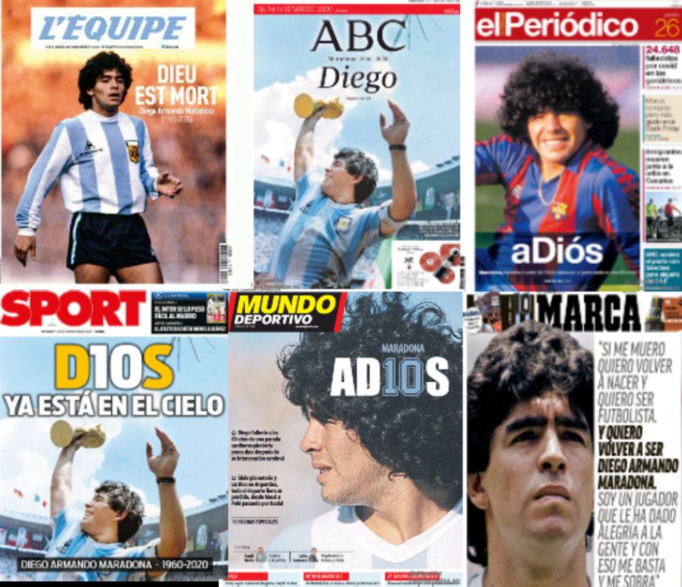 Portadas históricas para homenajear a Maradona