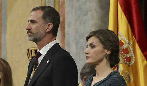 El Rey Felipe VI y la Reina Letizia en la apertura solemne de las Cortes. EFE