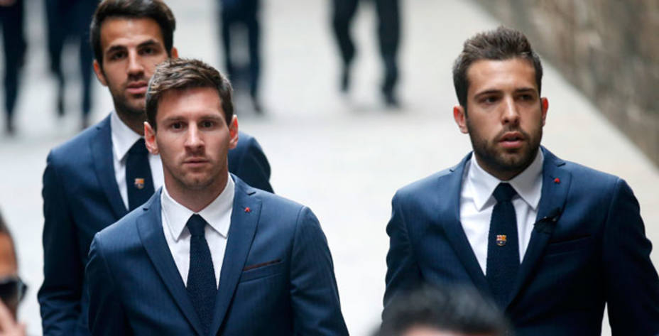 Leo Messi y Jordi Alba, jugadores del Barcelona (Reuters)