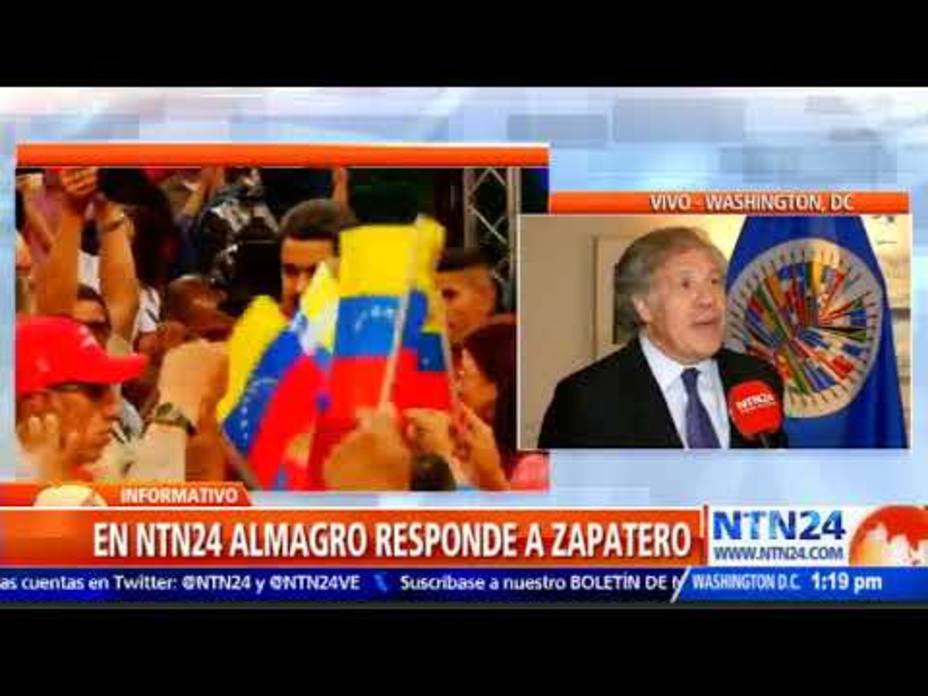 Captura entevista a Luis Almagro en la cadena de televisión internacional NTN24