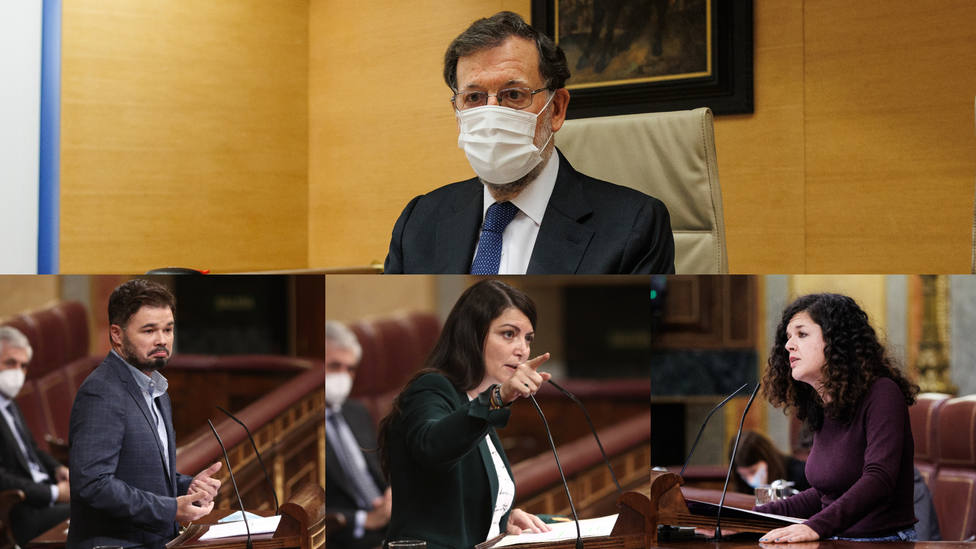 El careo de Rajoy con Rufián, Castañón y Olona en la comisión Kitchen: La echo un poco de menos