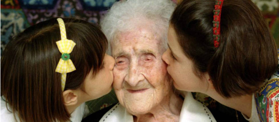 Jeanne Calment, la mujer más longeva del mundo que falleció con 122 años, en 1997. EFE