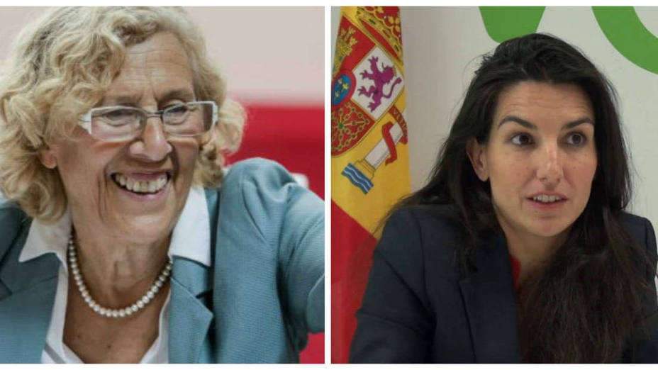 Manuela Carmena, alcaldesa de Madrid, y Rocío Monasterio (Vox Madrid)