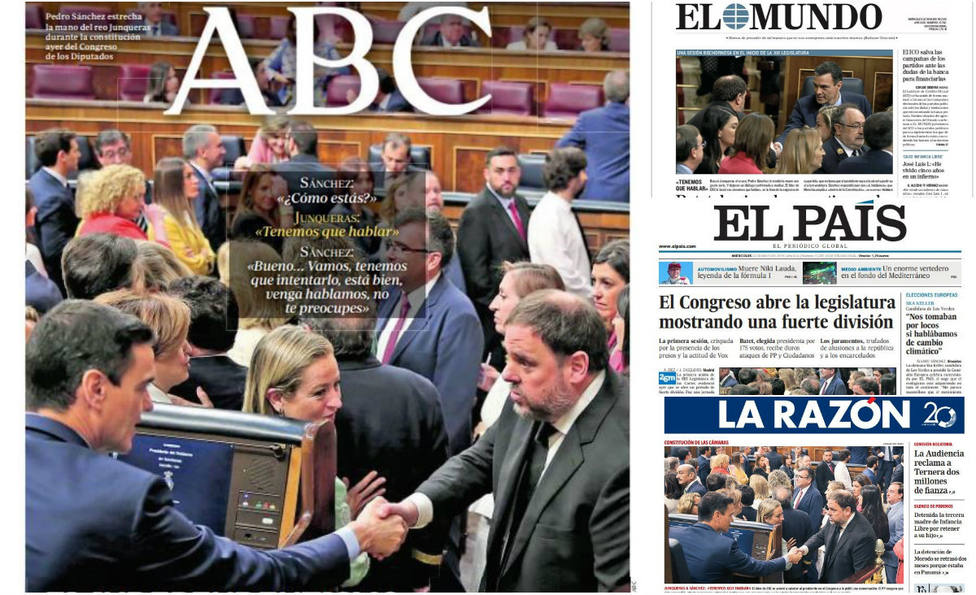 El Congreso da alas al independentismo, entre las portadas de la prensa nacional