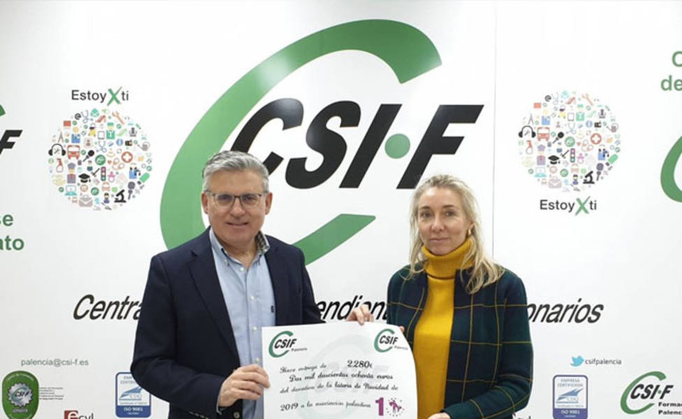 CSIF entrega 2.280€ a la asociación palentina TDA-H