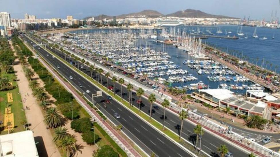 Vista aérea del Muelle Deportivo de Las Palmas de Gran Canaria