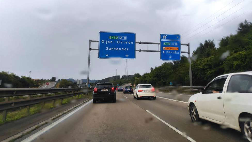 Tramo de la autopista A-66 entre Oviedo y Gijón
