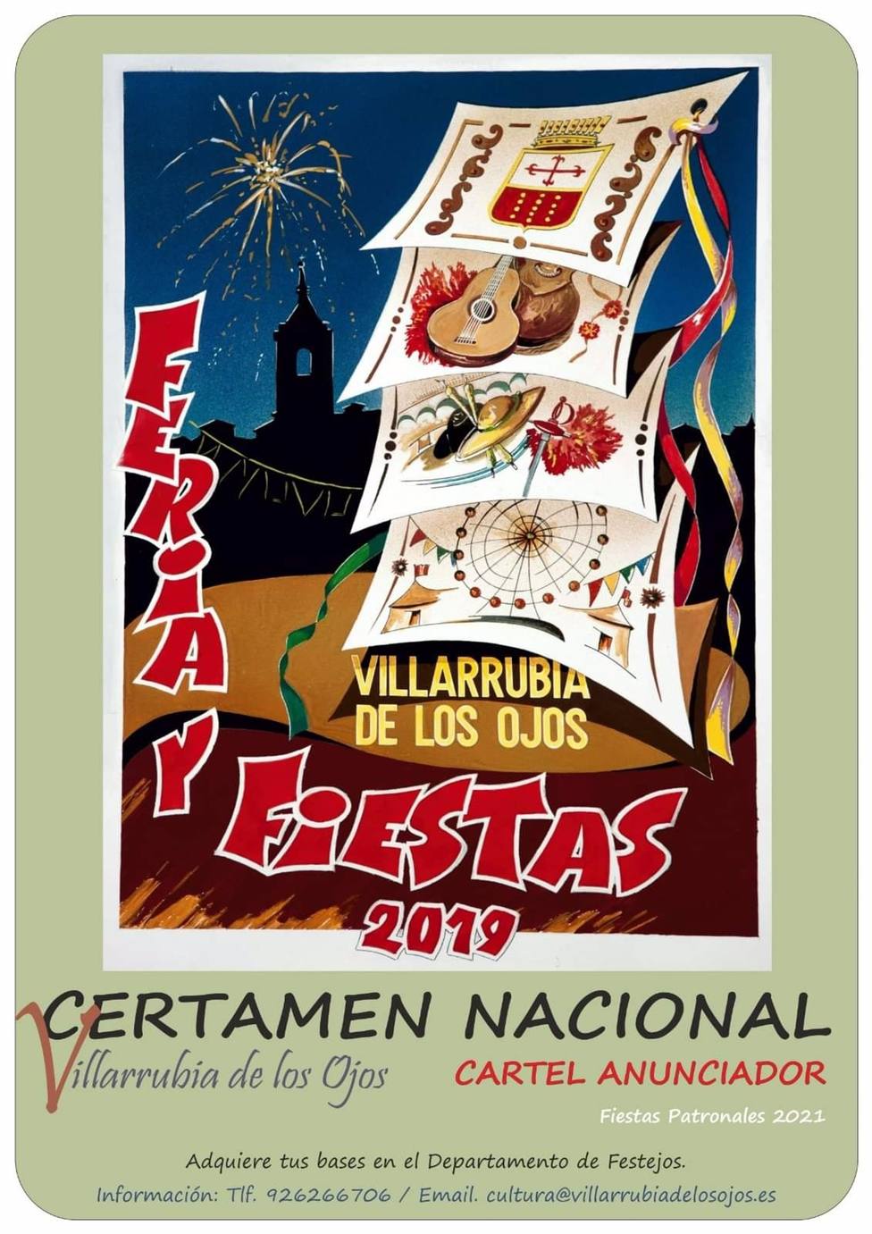 El concurso para elegir el cartel anunciador de las fiestas de Villarrubia de los Ojos incluye un premio de 400 euros