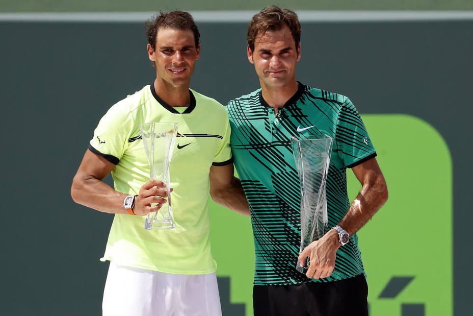 Nadal y Federer, en la final de Miami