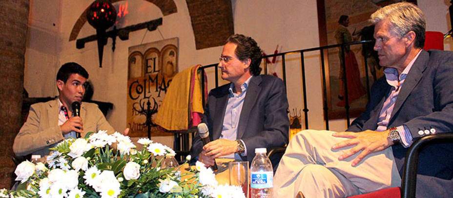 El Manriqueño y Espartaco fueron los protagonistas de la charla en Villamanrique. TOROMEDIA