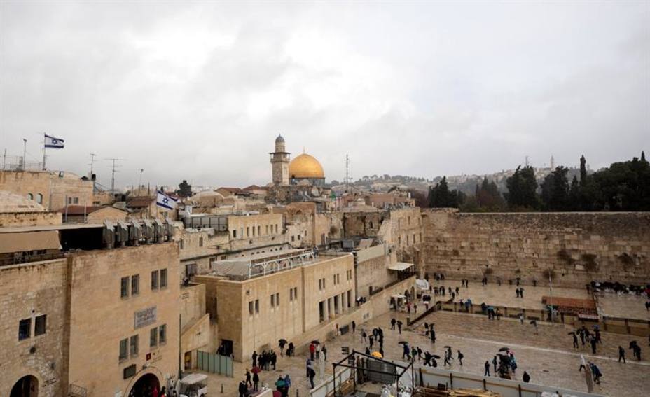 Jerusalén el día que Trump la ha reconocido como paital de Israel