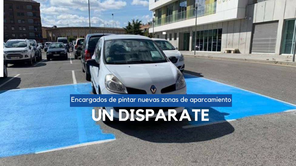 Disparate en Calahorra: Así resuelven pintar la zona de aparcamiento para personas con movilidad reducida