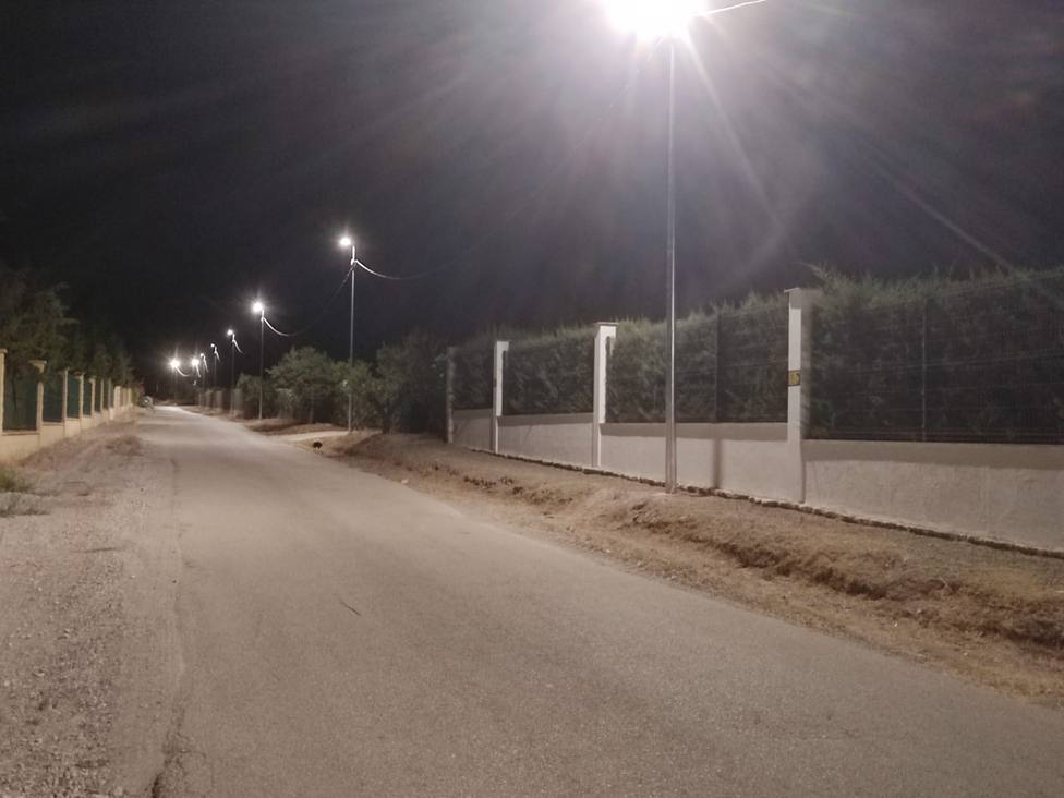 Finalizan trabajos para mejorar la iluminación del tramo 2 en el Camino de los Valencianos de Puerto Lumbreras