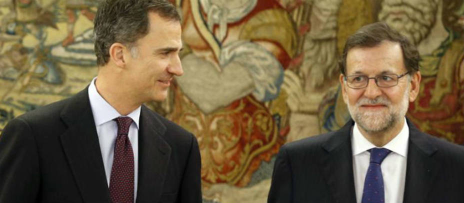 Rajoy durante su visita a Zarzuela. EFe
