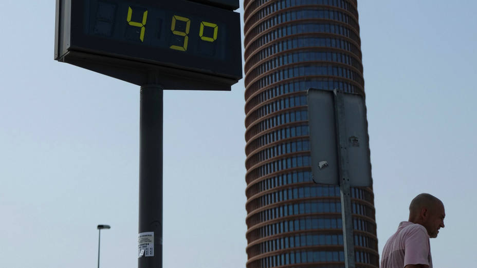 Un termómetro marca 49º en Sevilla hace unos días