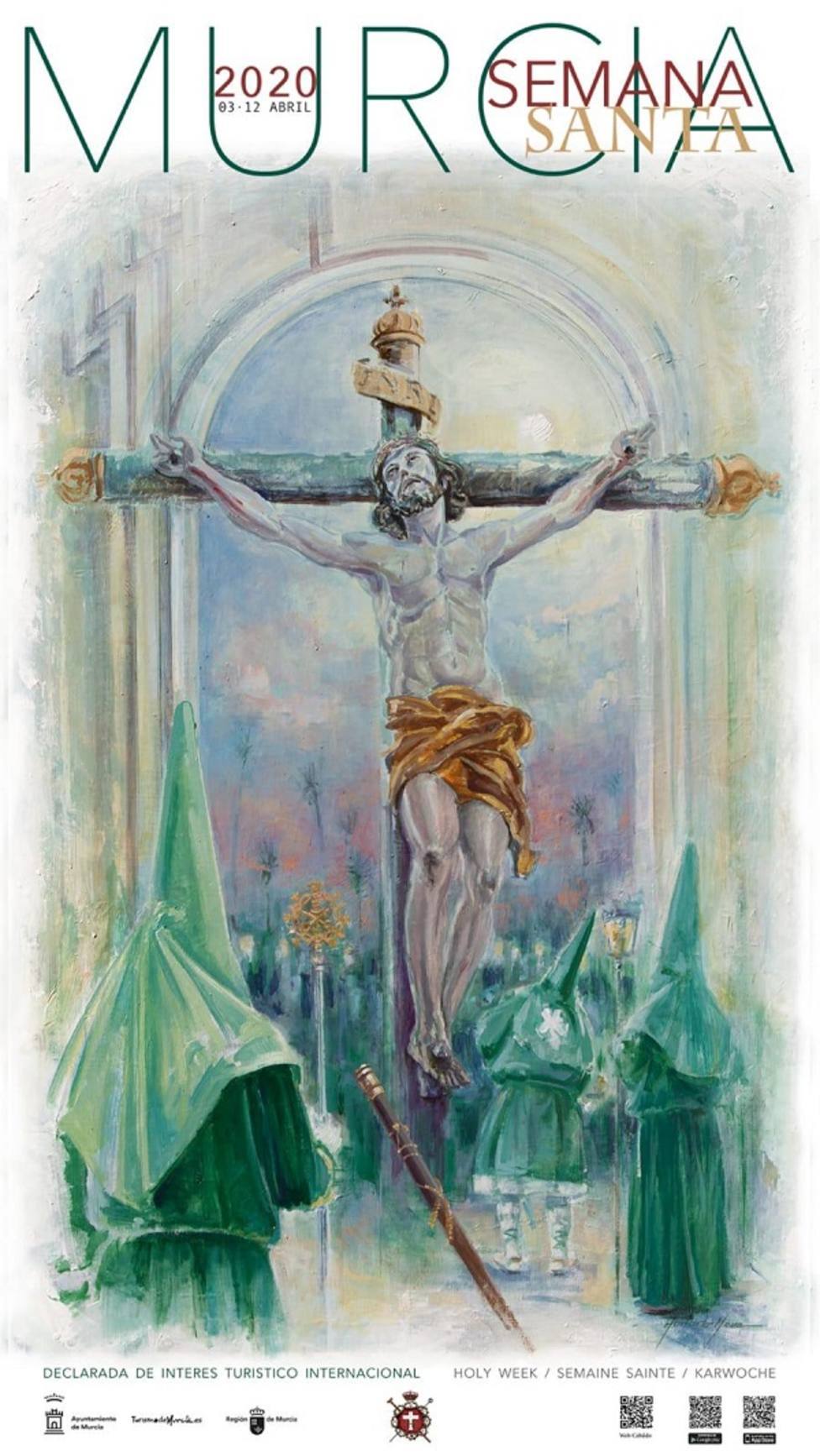La Esperanza ilumina de verde el cartel de la Semana Santa murciana 2020, a través del pincel de José Hurtado