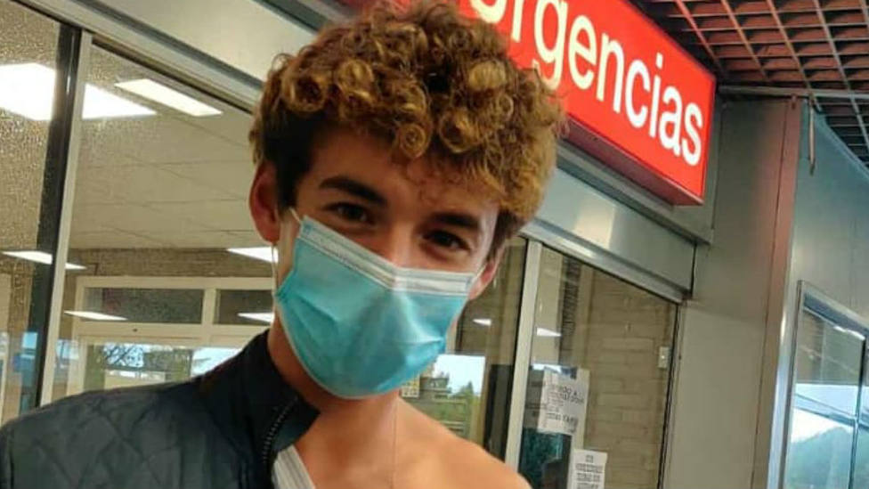 Borja Collado a su salida este domingo del Hospital de La Paz de Madrid