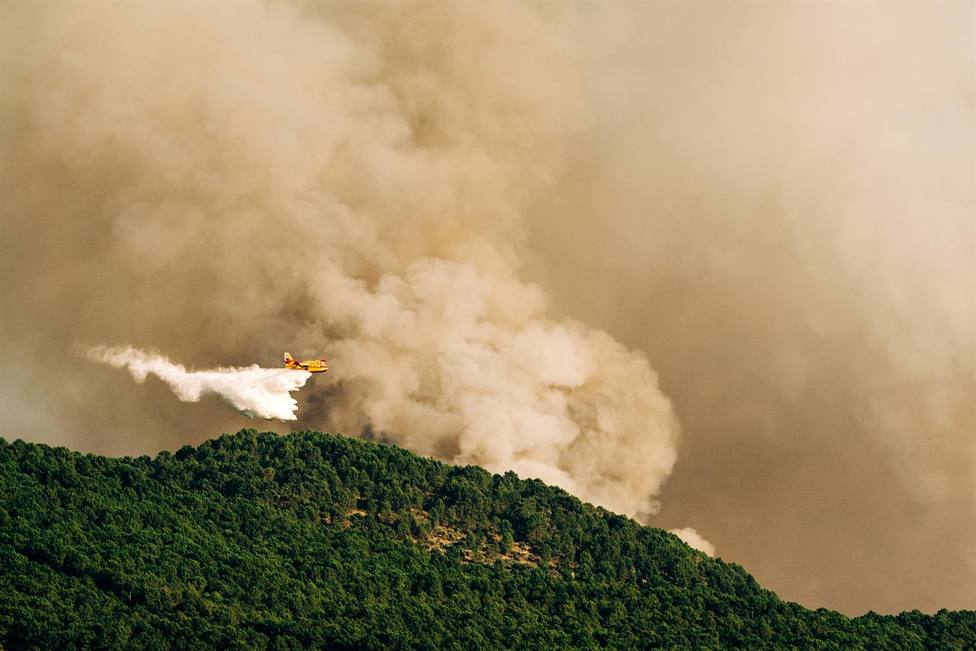 Más de 500 profesionales y 33 medios aéreos luchan contra el fuego en Ávila