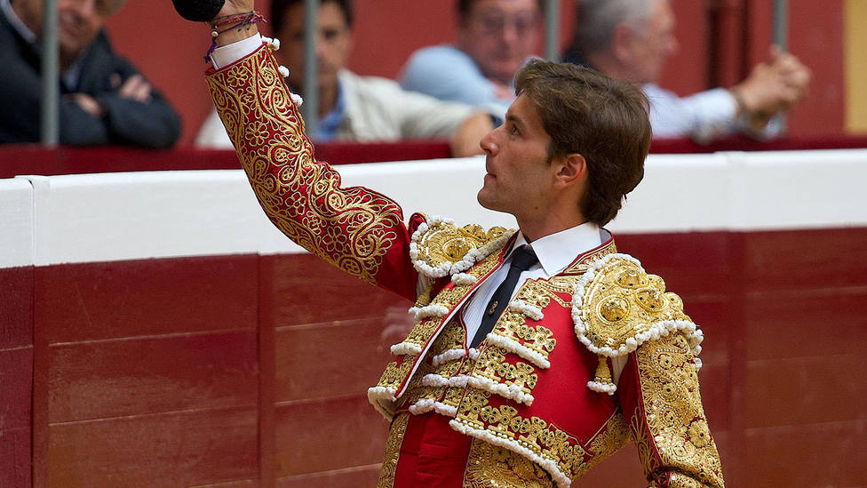 Juan Leal durante su actuación este miércoles en el coso logroñés de La Ribera