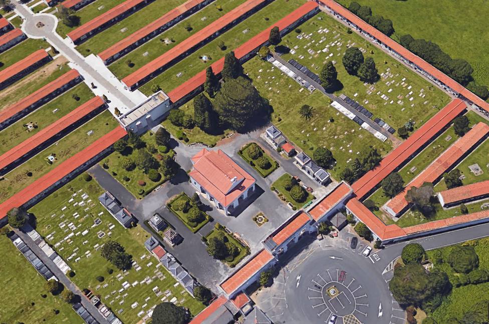 Imagen aérea del cementerio Municipal de Catabois