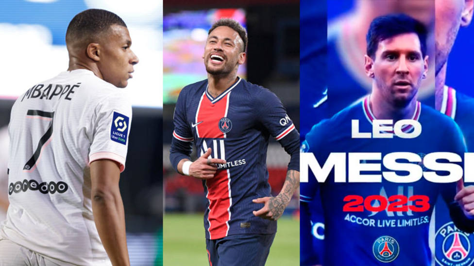Mbappé, Neymar y Messi, los grandes fichajes del PSG