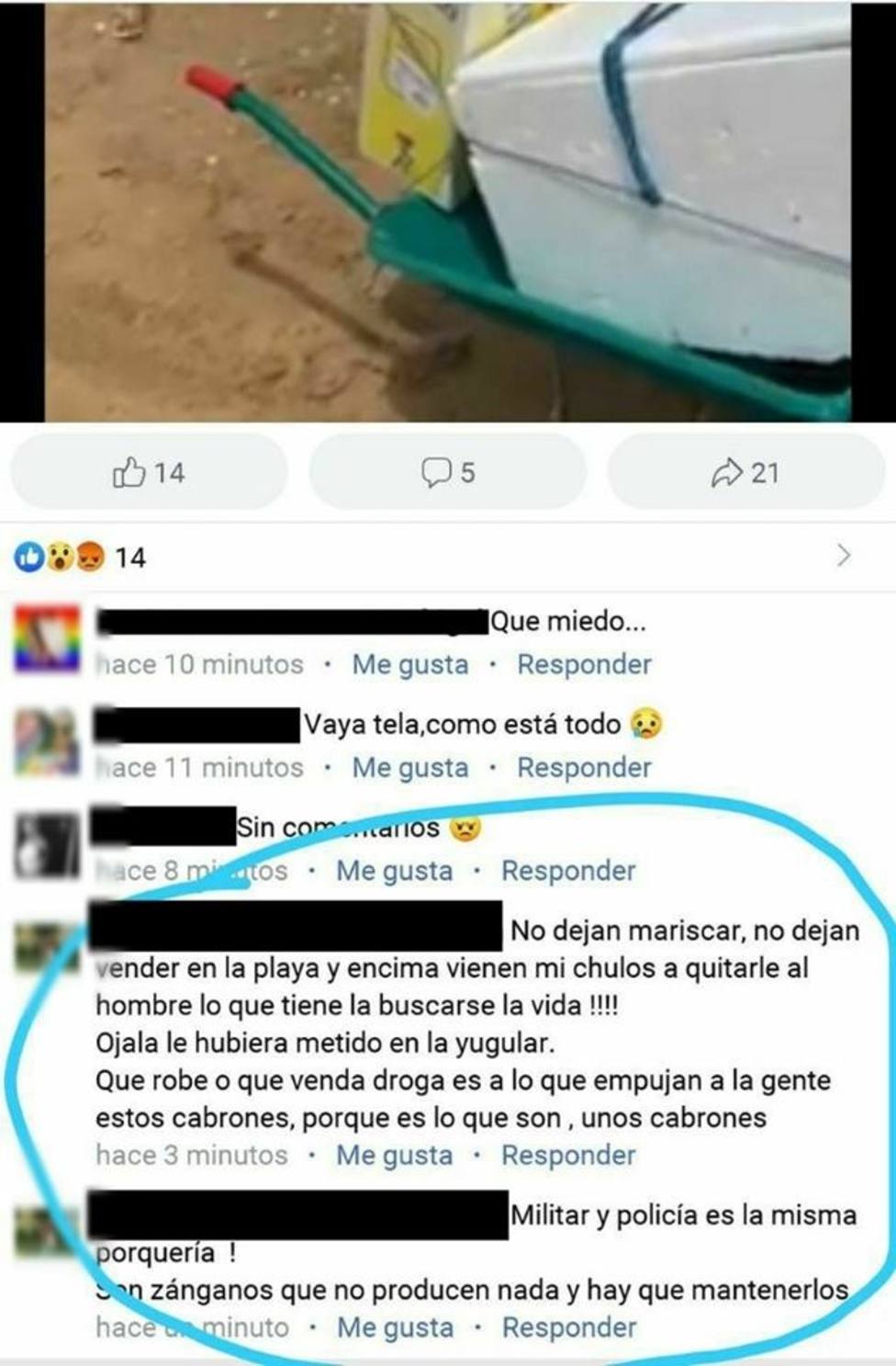 Detienen a un usuario de Facebook acusado de un delito de odio contra el policía apuñalado en Punta Umbría (Huelva)